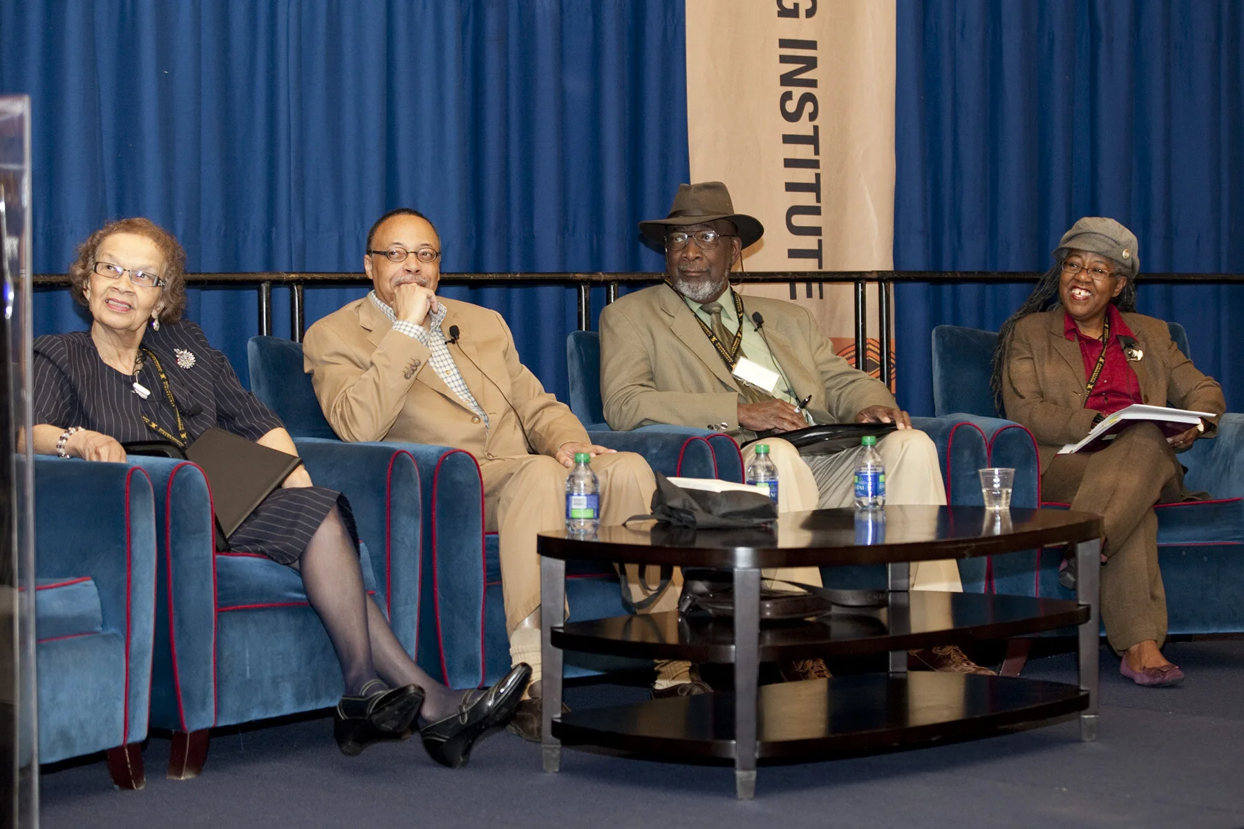 With educator Geraldine Browning, lawyer Burnley "Rocky" Jones, filmmaker Sylvia Hamilton, Halifax, Nova Scotia, 2012.