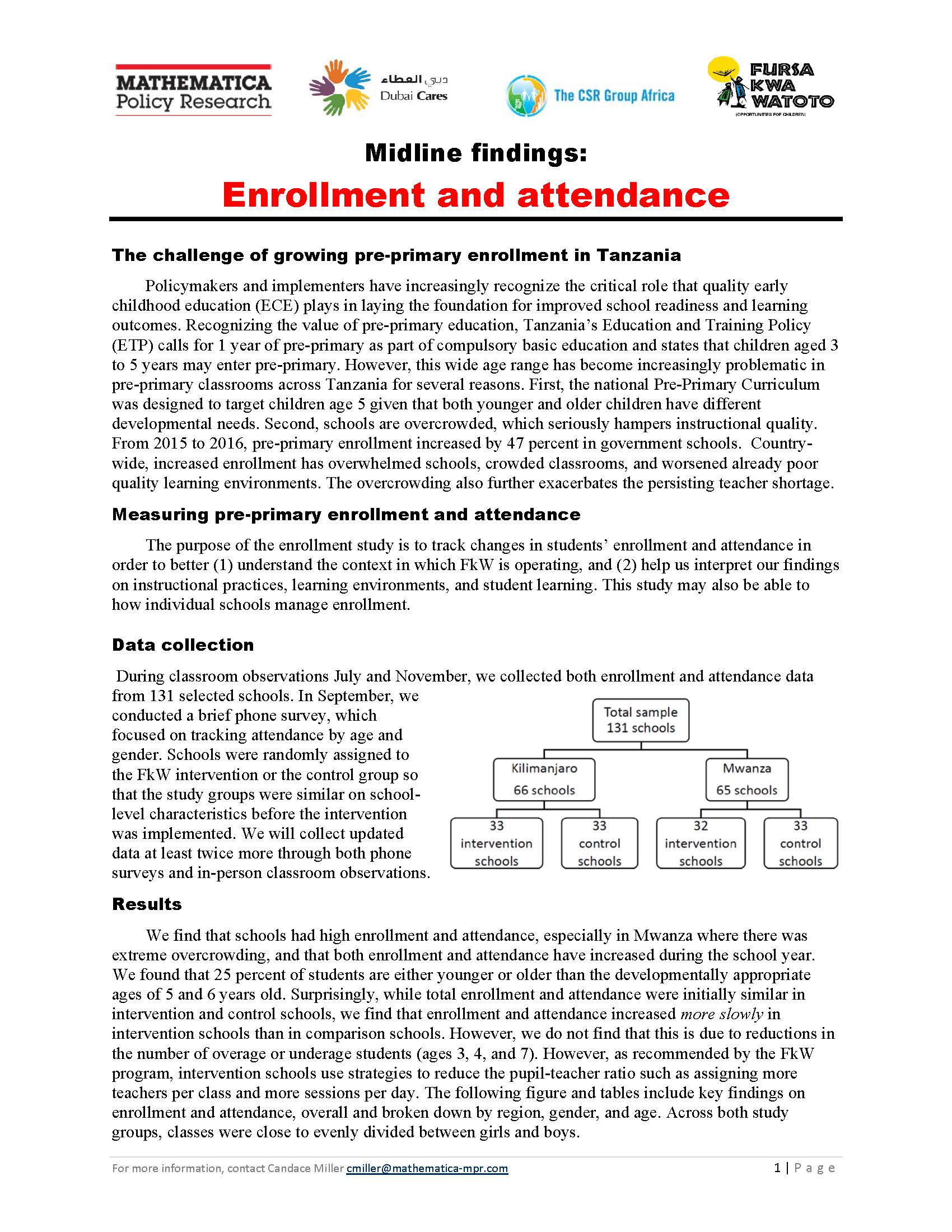 Enrollment Results Table