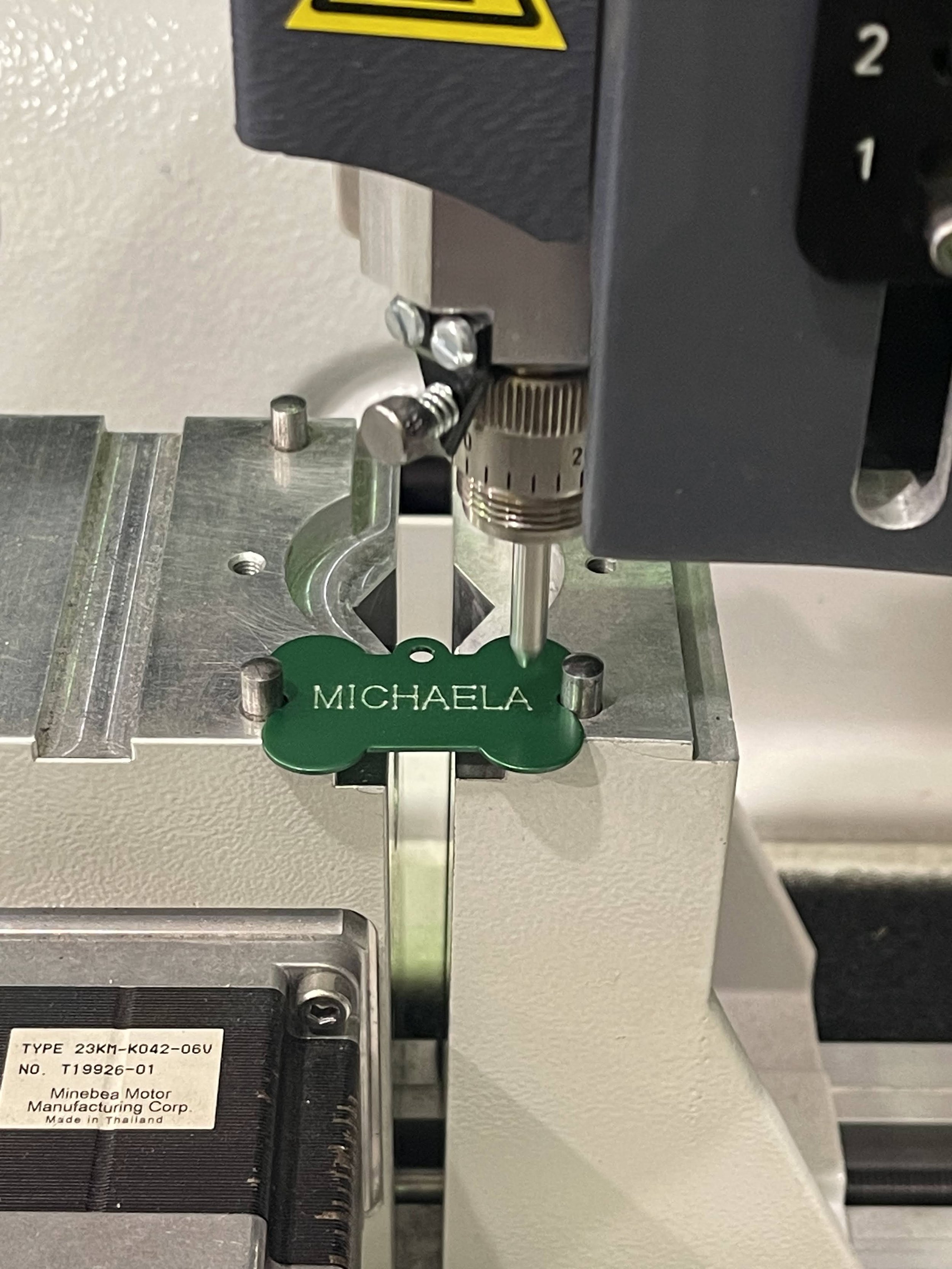 Engrave pet ID tag - cnc milling machine WEGSTR 
