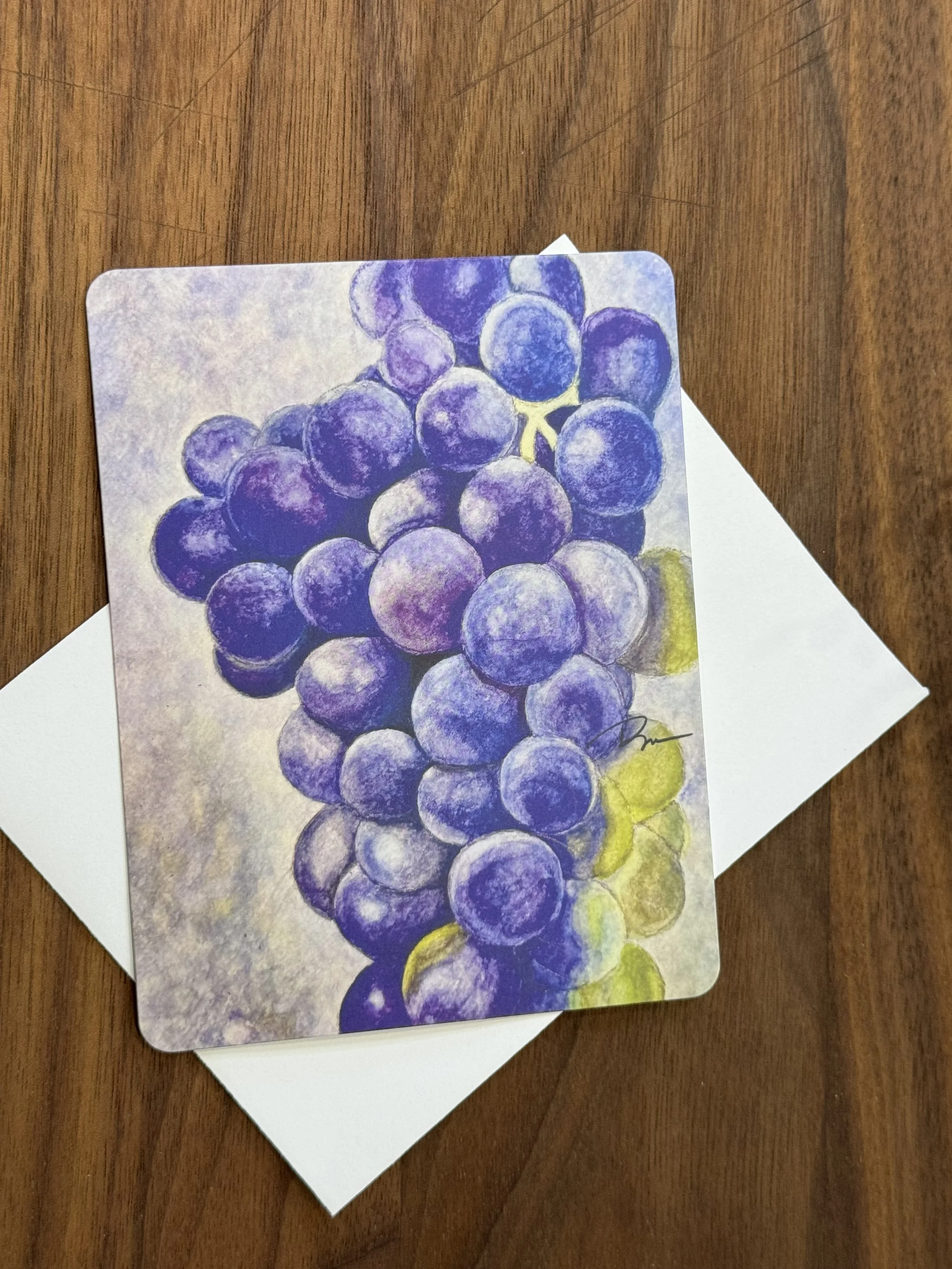Grapes Watercolor Note Cards