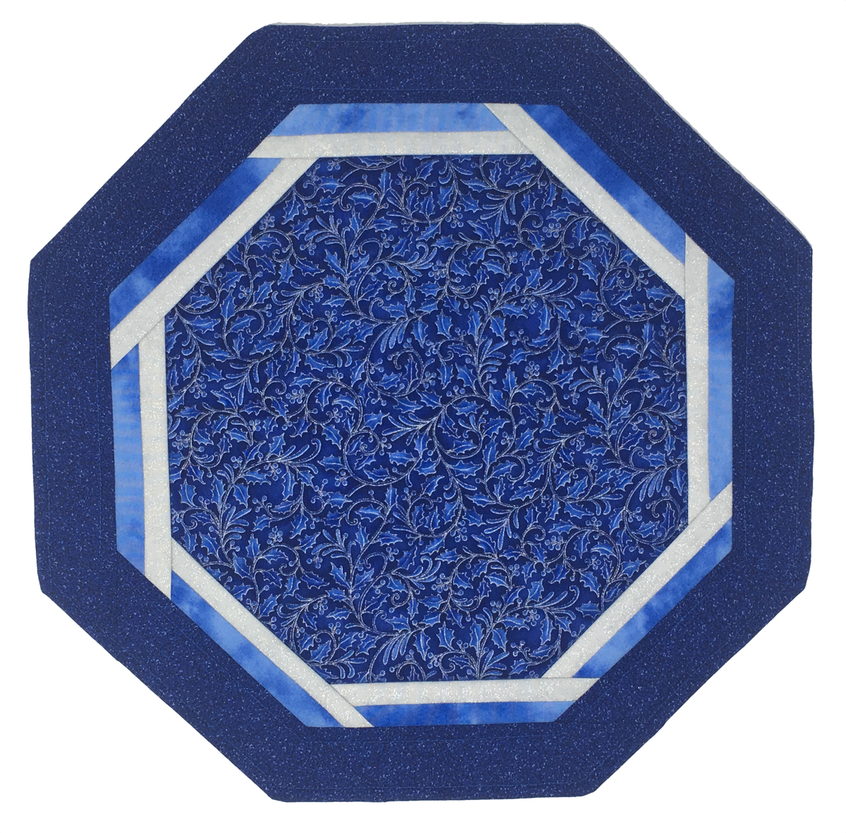 Blue and Silver Octagon Table Mat