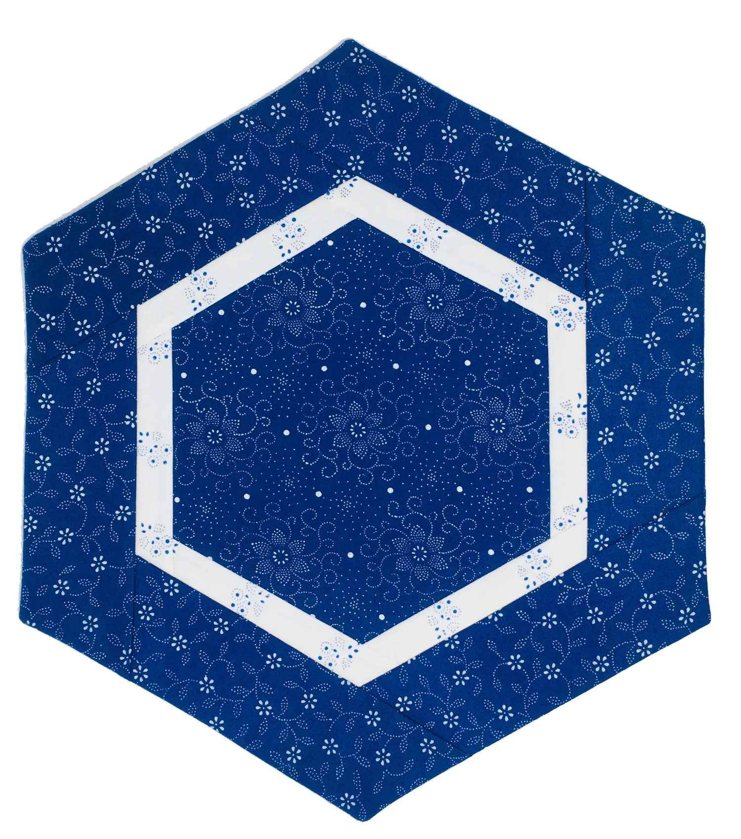 Large Kekfesto Blue Hexagon Mat