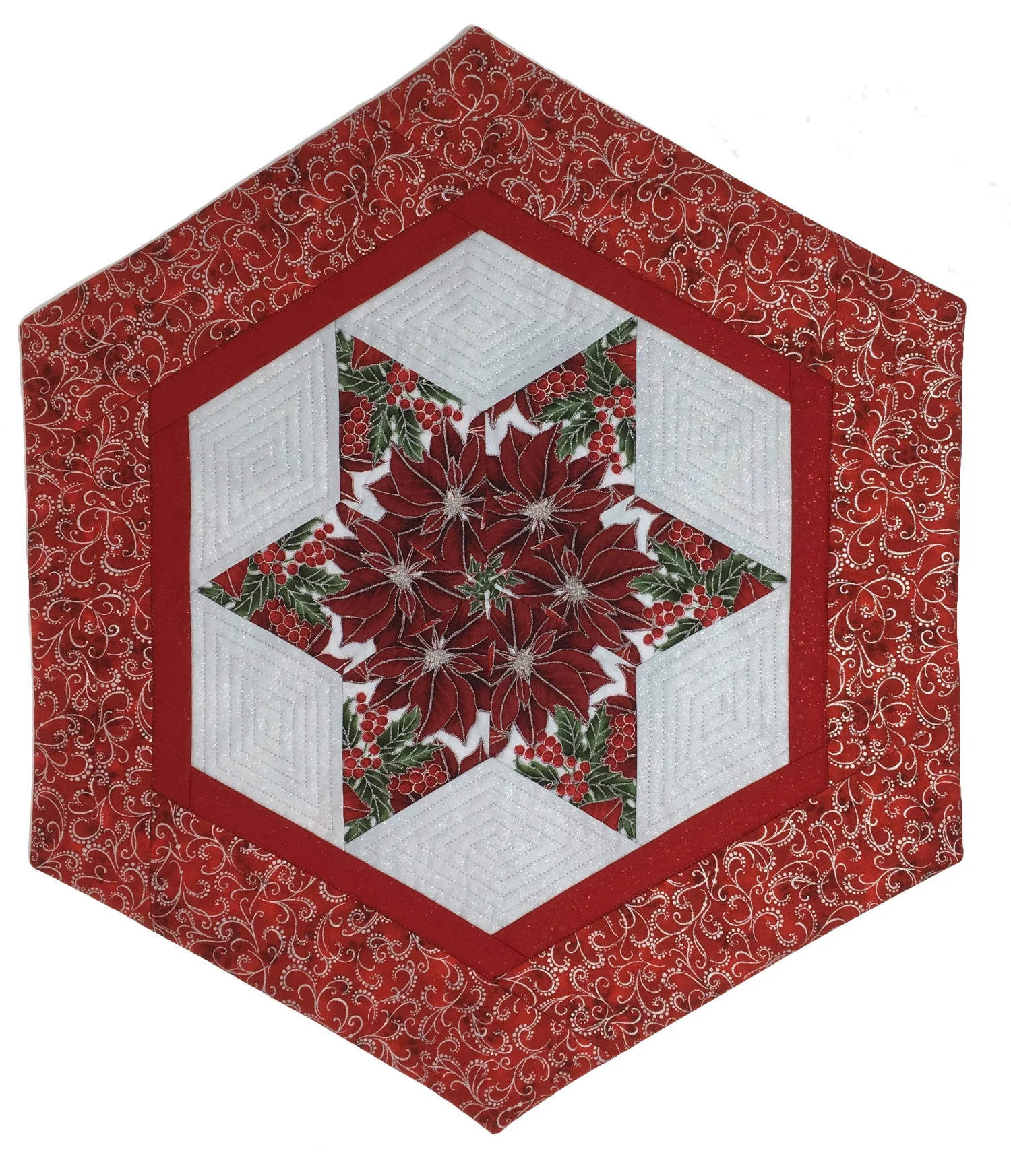 Poinsettia Star Hexagon