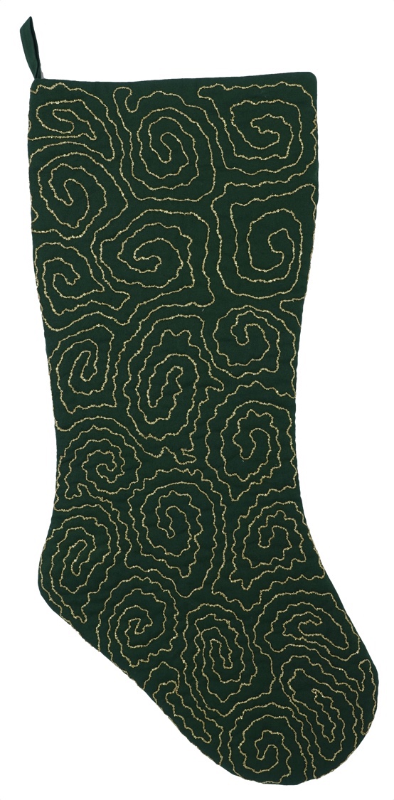 Metallic Thread Quilted Christmas Stocking #4