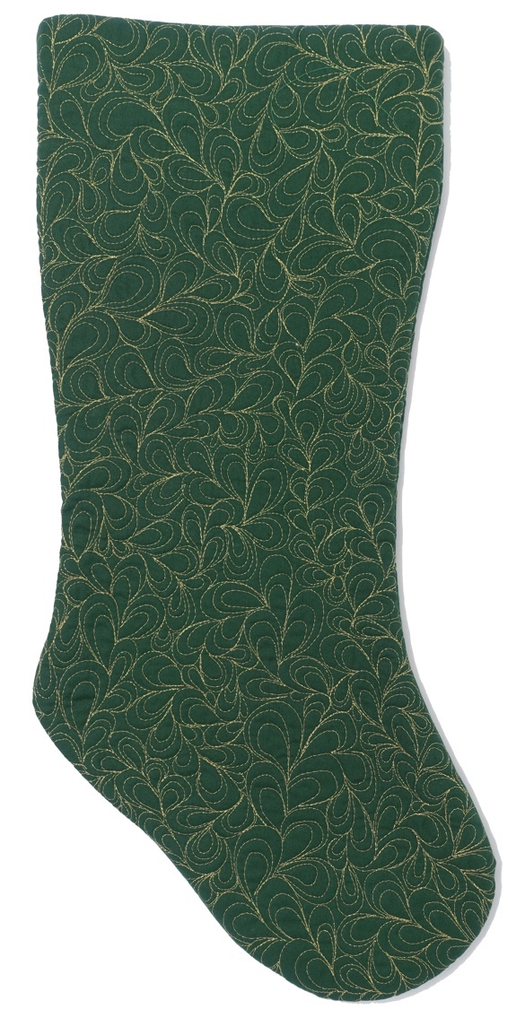 Metallic Thread Quilted Christmas Stocking #2