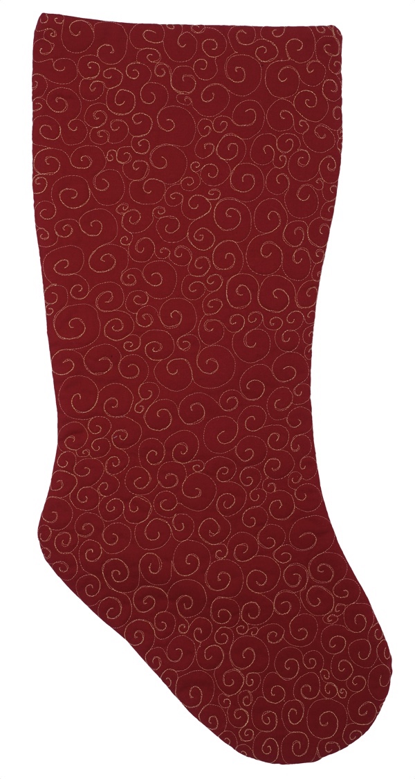 Metallic Thread Quilted Christmas Stocking #3