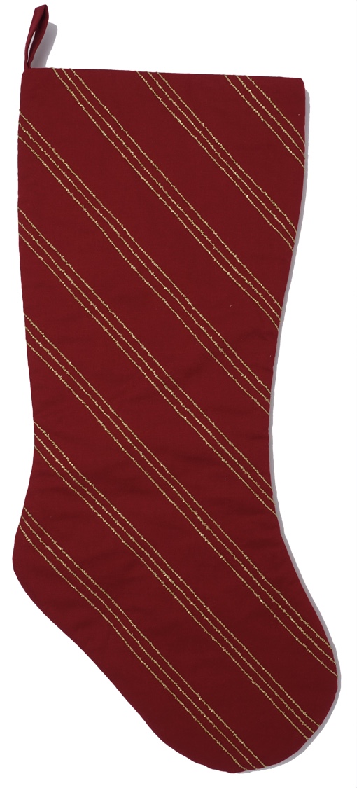 Metallic Thread Quilted Christmas Stocking #5
