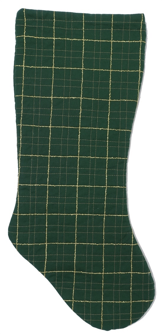 Metallic Thread Quilted Christmas Stocking #6