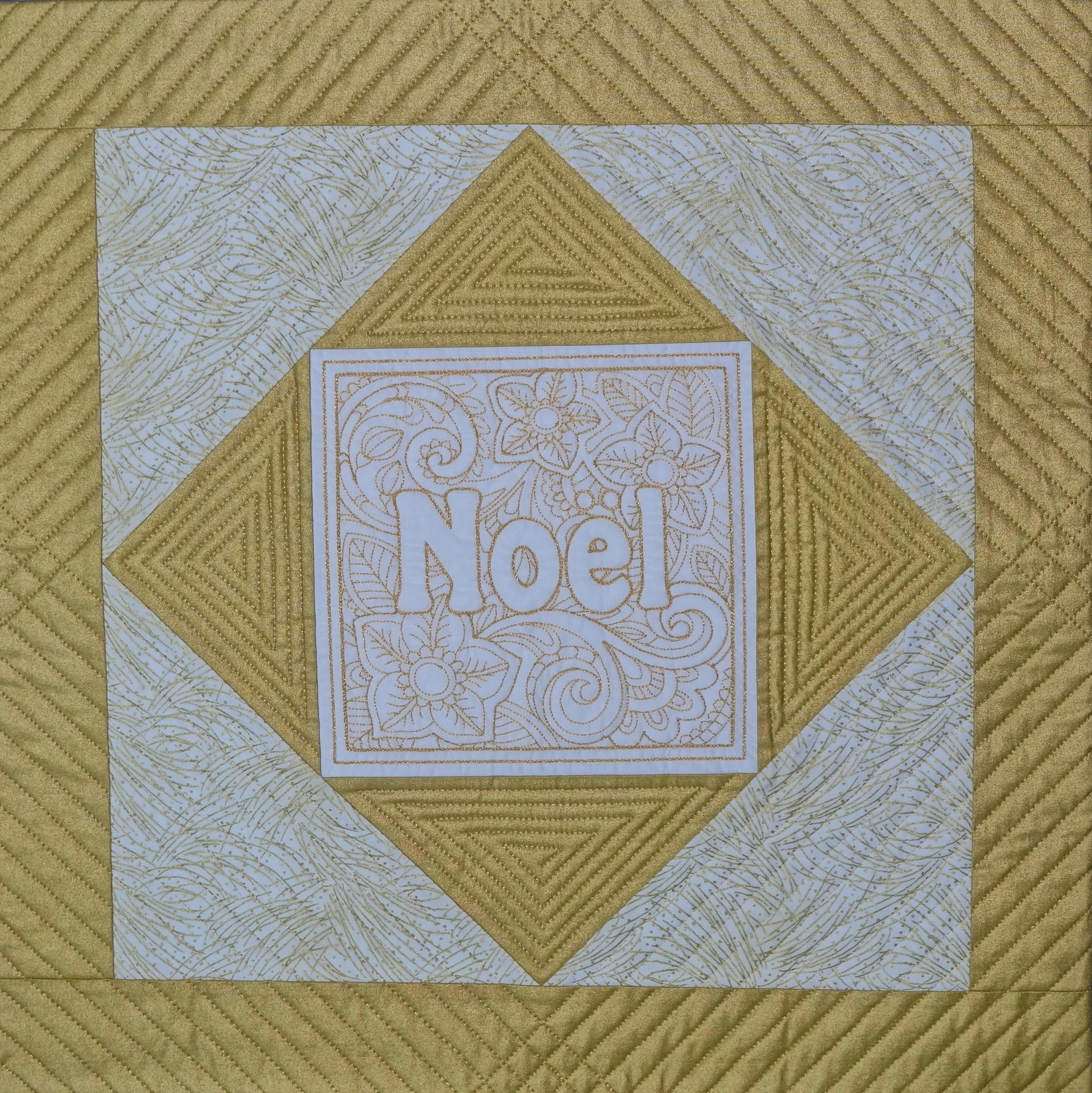 Gold and White Square in a Square Noel Wall Hanging