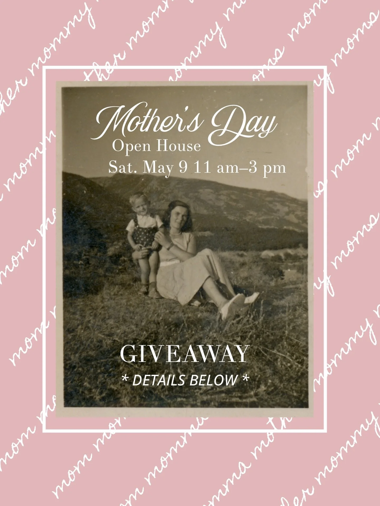 1 Event. 2 GIVEAWAYS! 

In honor of moms + our Mother&rsquo;s Day Open House this Saturday, May 9, 11 am&ndash;3 pm, we are launching a GIVEAWAY! 

🌸 Like Surrey Center + this post 
🌸 Tag your fave mom in this post 
🌸 YOU could win a gift basket ?
