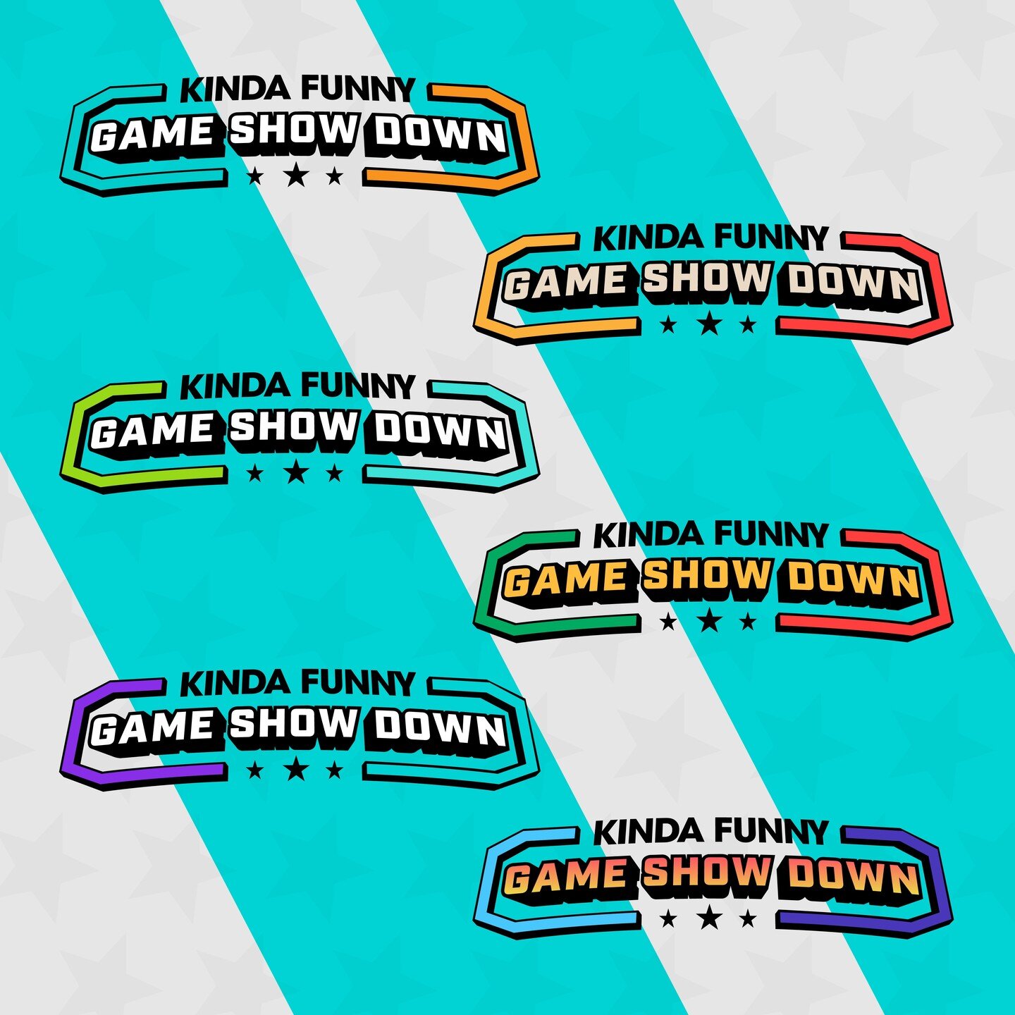 Logo design for @kindafunnyvids new game show series called Kinda Funny Game Showdown hosted by @blessingjr.

These are the variant color options of the main show logo that were meant to be used alongside each mini-game potentially.

#campfiredesign 