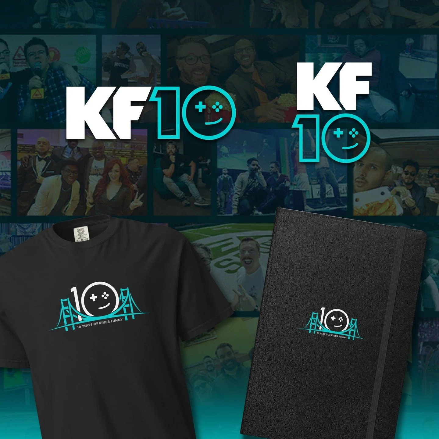 Some more logo work for @kindafunnyvids 10 year anniversary.

We went through a decent amount of versions of this final logo suite. The first few iterations were a bit too busy &amp; tried to incorporate a bit too many references. Thankfully with fee