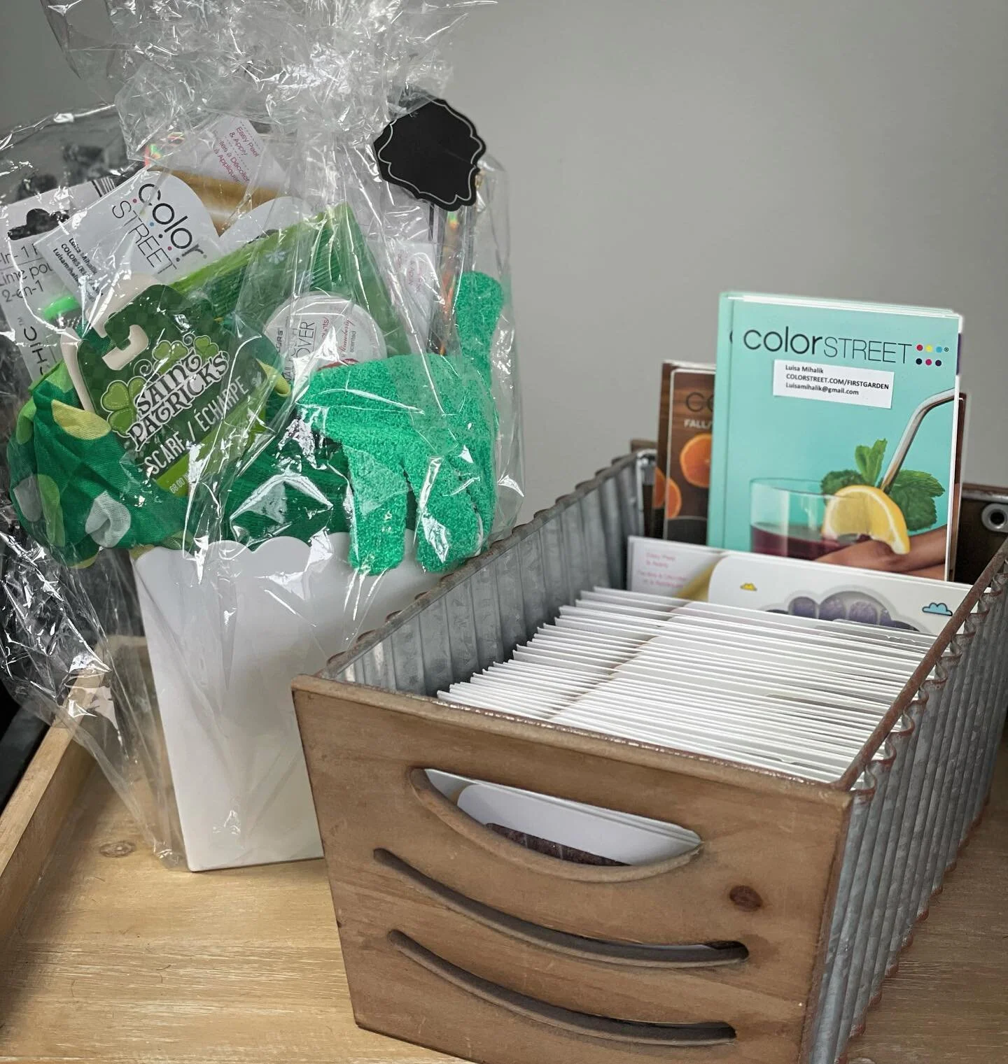 When you buy any two sets of Color Street you are put in the running to win this basket made by our very own color street stylist Luisa. For more giveaways, feel free to follow her at 

https://www.facebook.com/groups/383784772634803/?ref=share