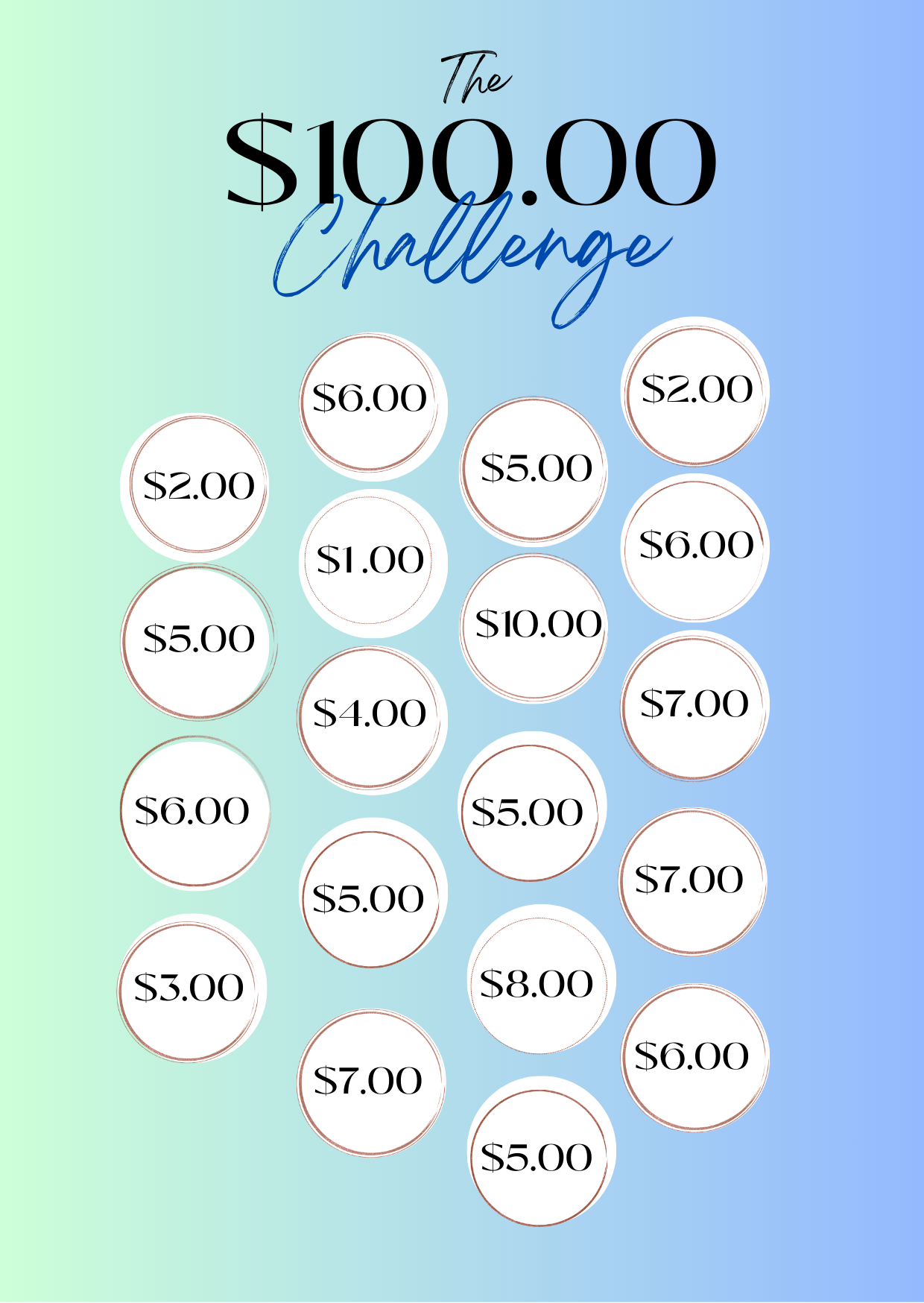 $100.00 Savings Tracker