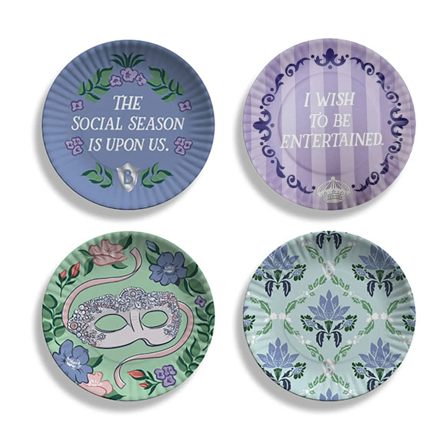 Hallmark Bridgerton Appetizer Plates, Set of 4