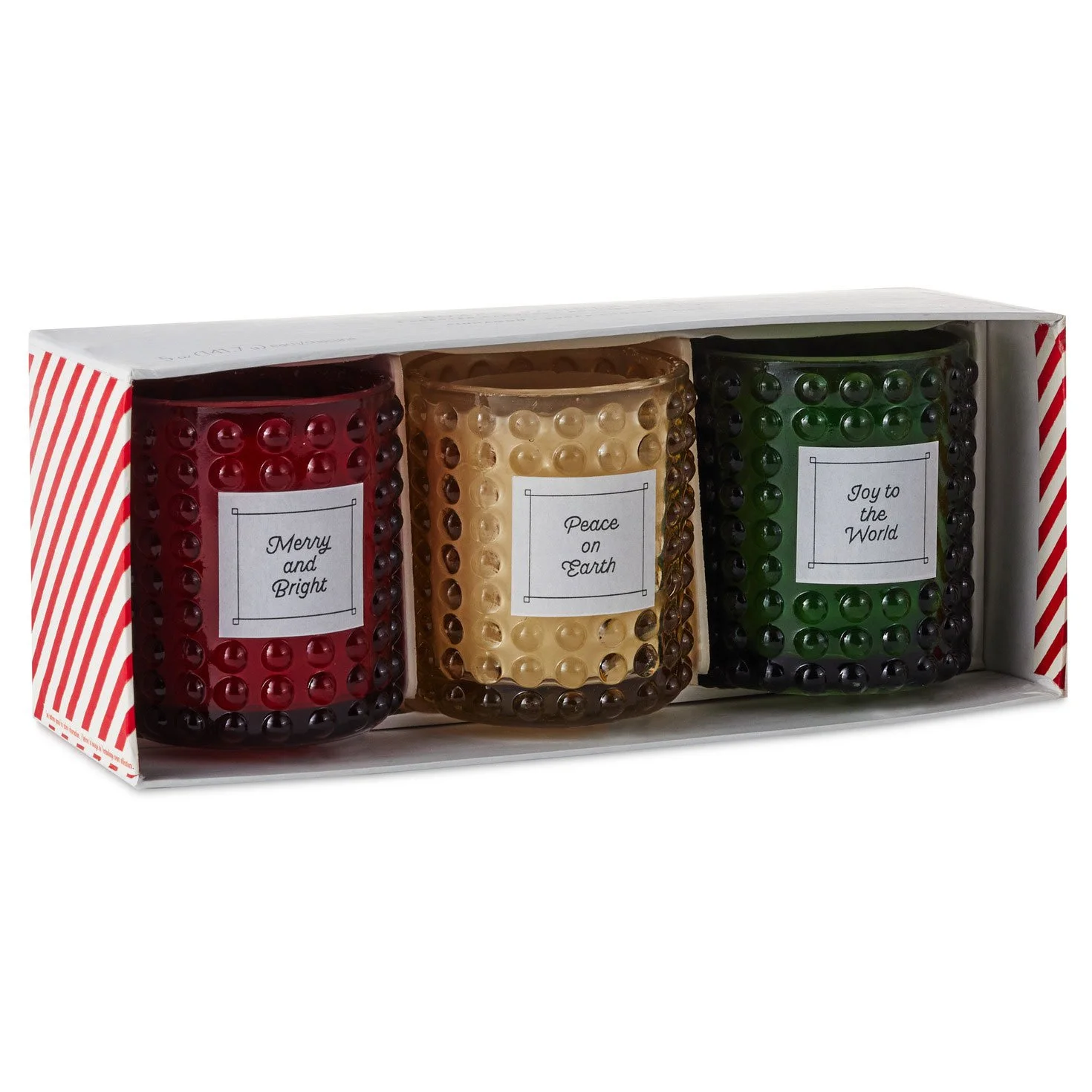 Hallmark Colorful Hobnail Glass Holiday Scented Votives, Set of 3