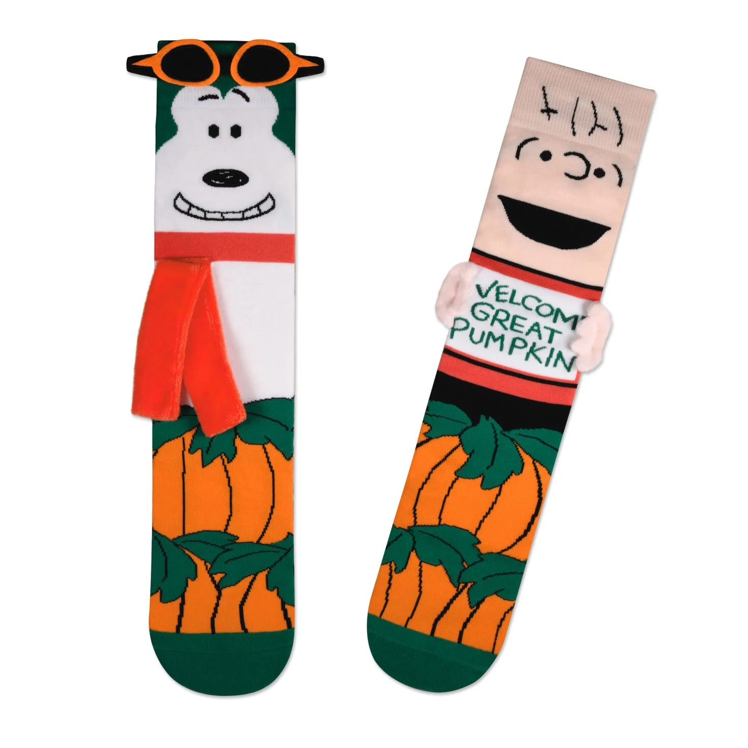 Hallmark Peanuts Great Pumpkin Linus and Flying Ace Novelty Socks