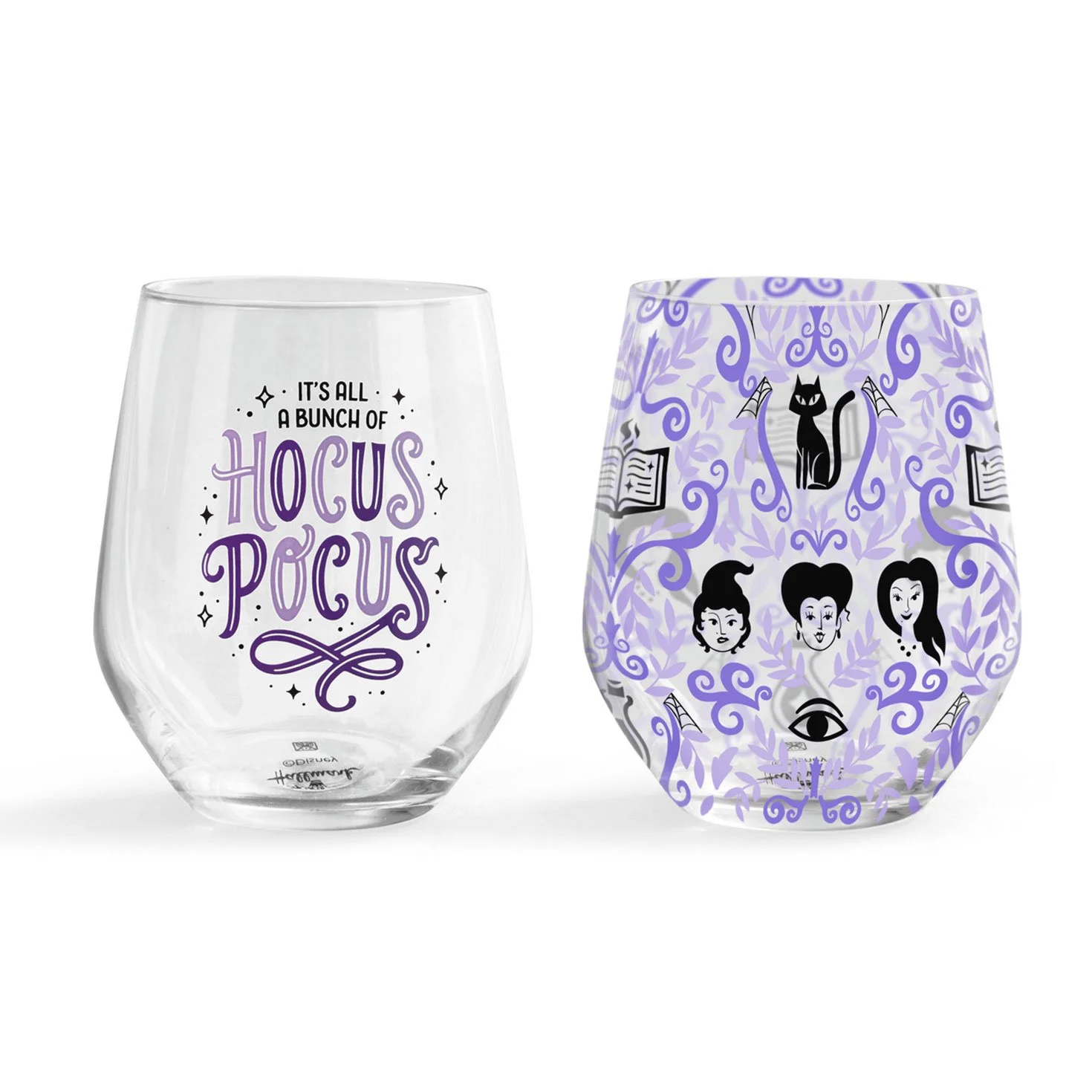 Hallmark Disney Hocus Pocus Stemless Glasses, Set of 2