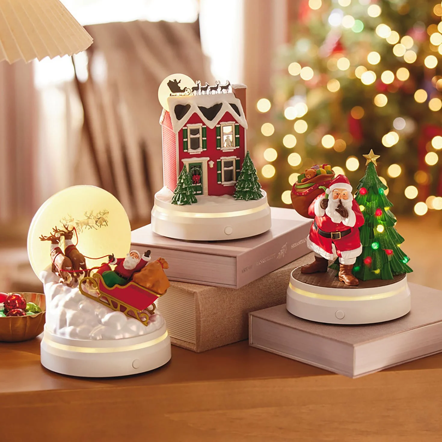 Hallmark The Night Before Christmas Interactive Figurines With Light and Sound, Set of 3
