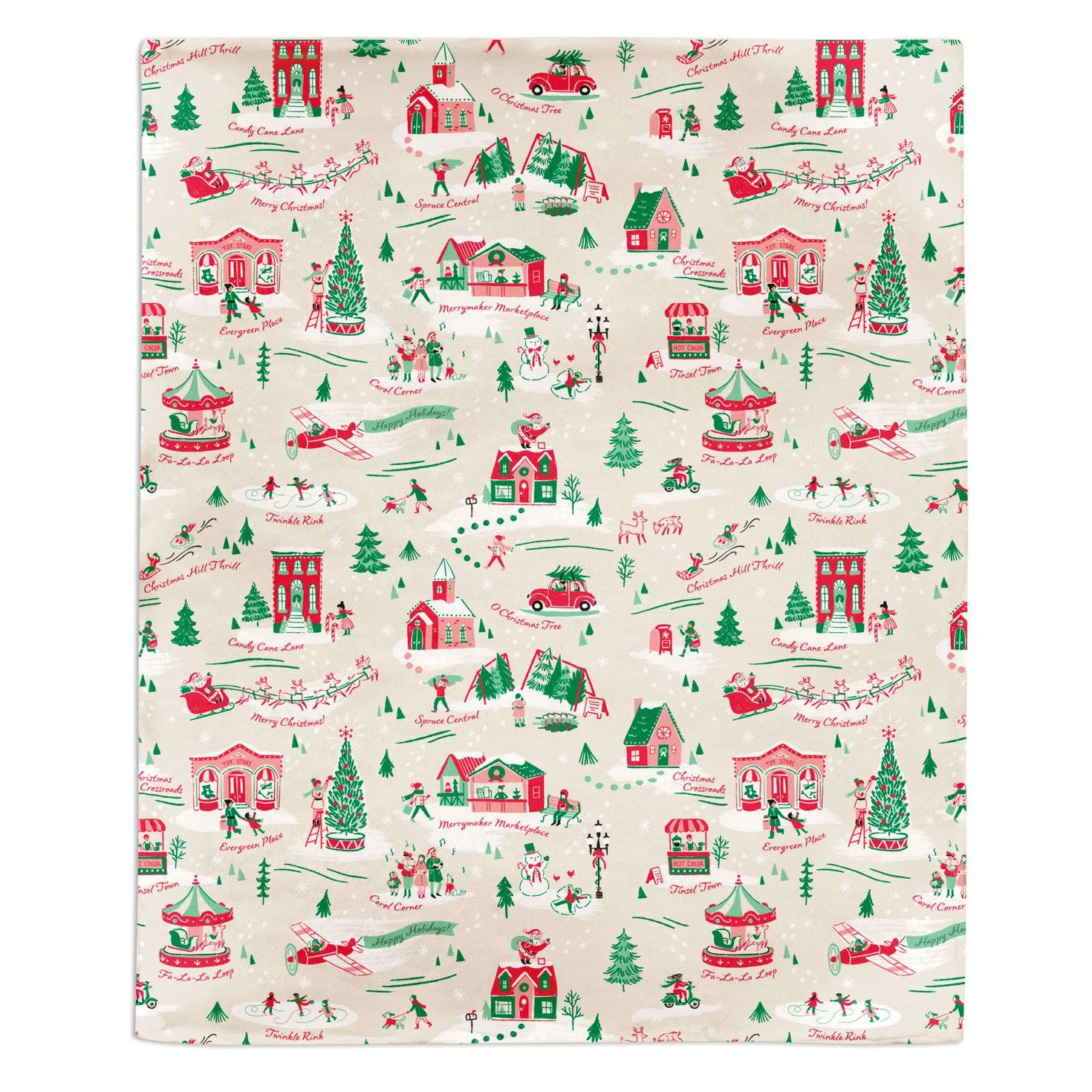 Hallmark Holiday Toile Throw Blanket, 50x60