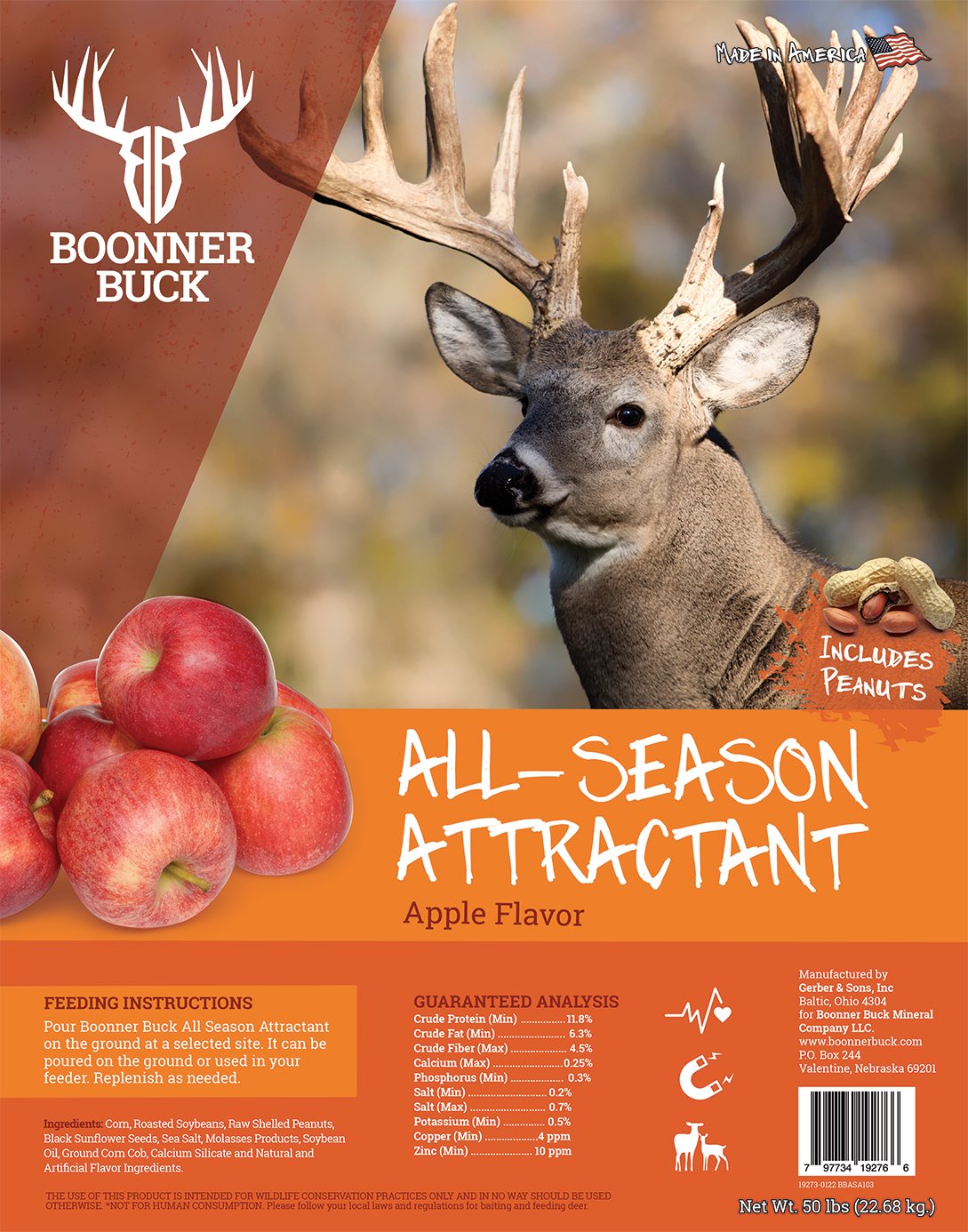 Antler King Apple Flavored Booner Block for Deer 10 lb Block Year-Round Long-Range Deer Attractant 
