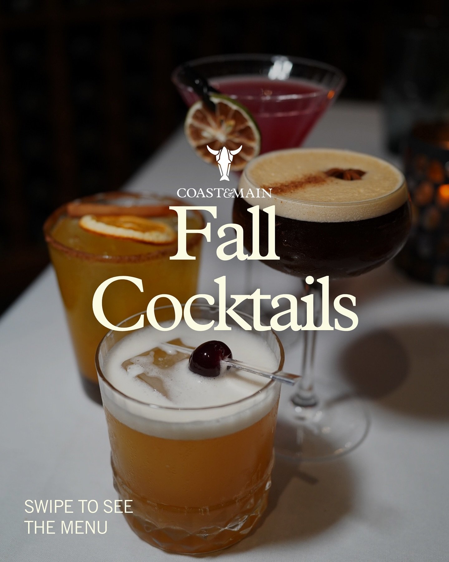 Our Cozy Season Cocktails are here and you aren&rsquo;t going to want to miss them! 🍁🧣🍸✨

🍁 Harvest Margarita &ndash; A seasonal twist on a classic! Casamigos Reposado, orange liqueur, fresh lime, and pumpkin pur&eacute;e for that perfect fall vi