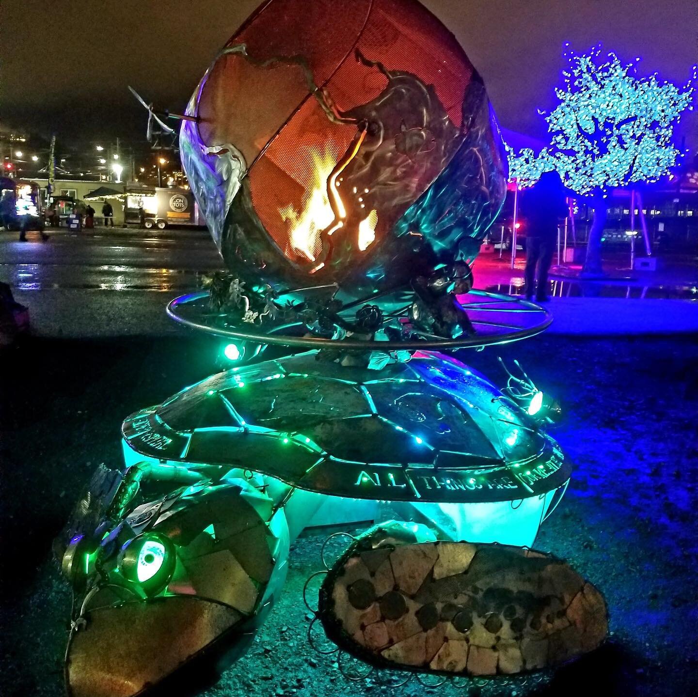 Golden Valentine&rsquo;s Day 2019 memories of the cosmic fire turtles triumphant debut at portland winter light fest then going on to win an award at winterfest nw in bend ! Big thanks to the portal crew for working so hard on the mighty turtle , to 