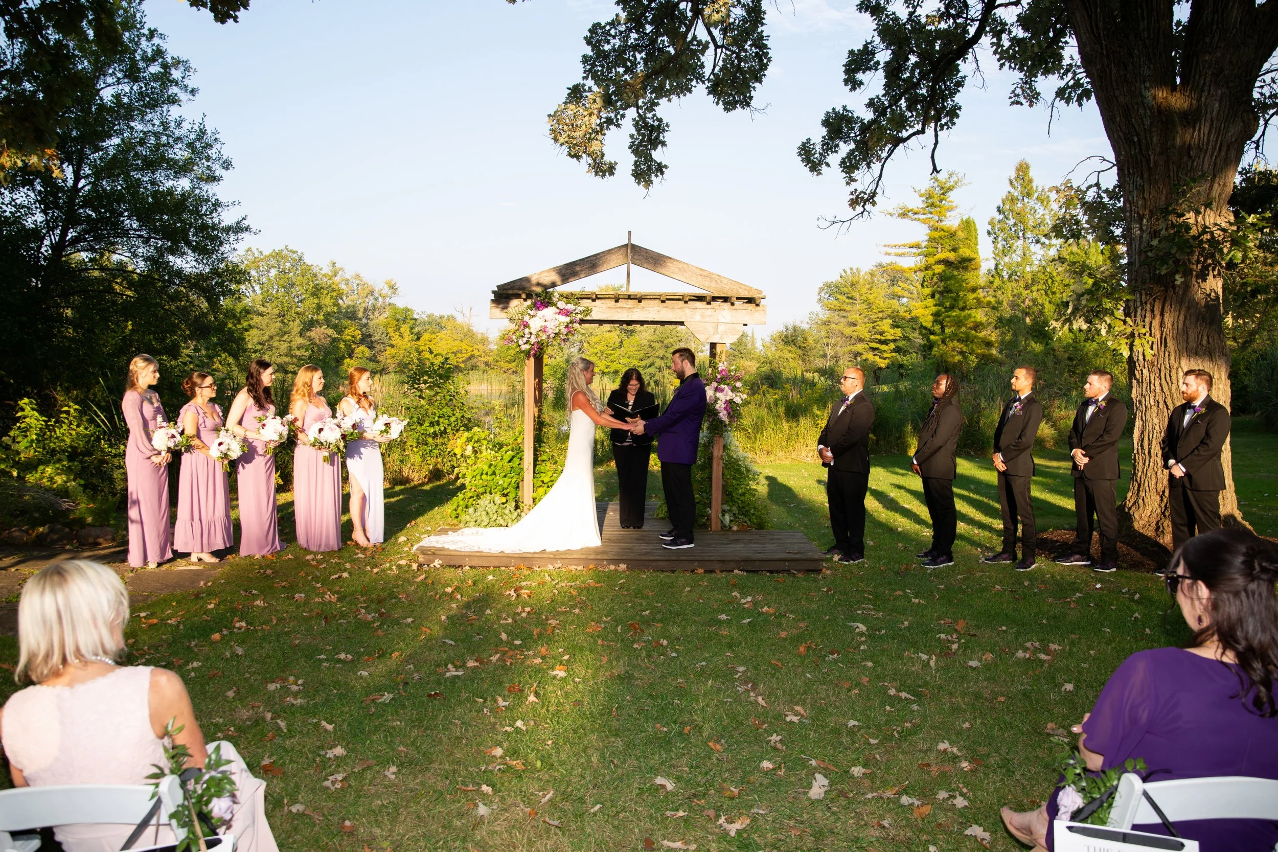 Outside ceremony location at The Shores of Turtle Creek in Spring Grove, Illinois.