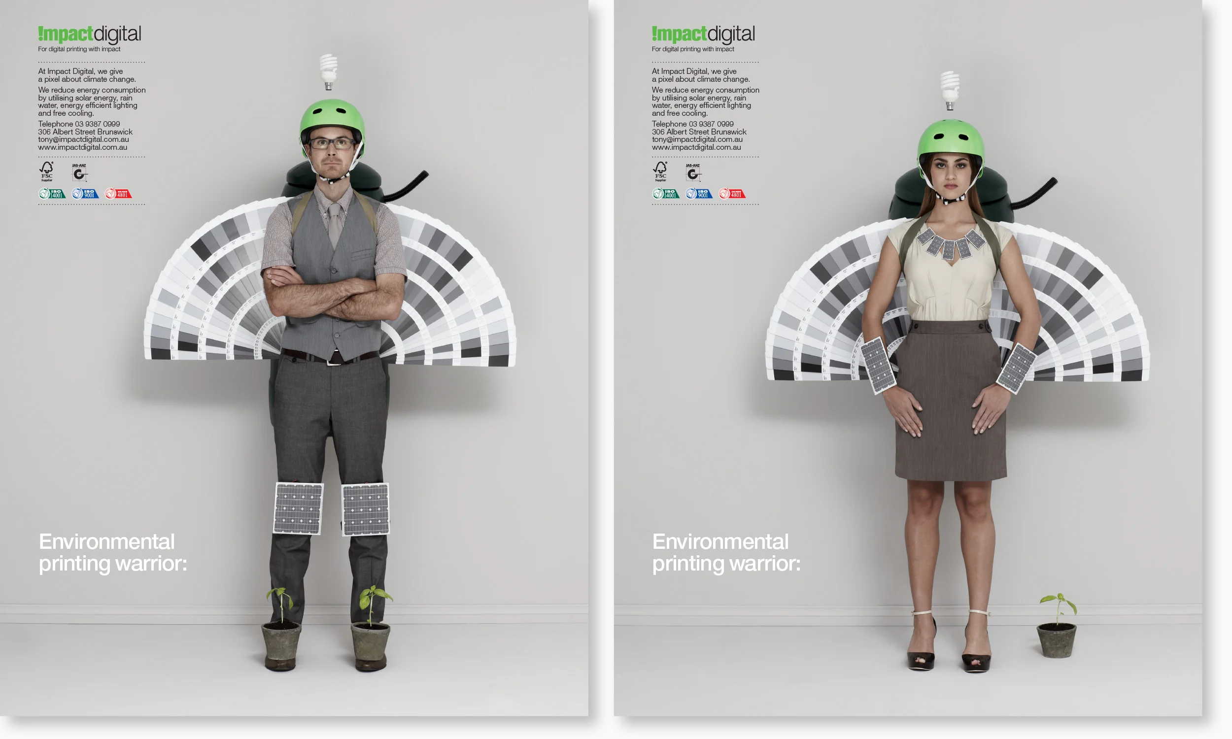   The environmental warrior was designed to symbolise their eco-friendly work practices.  