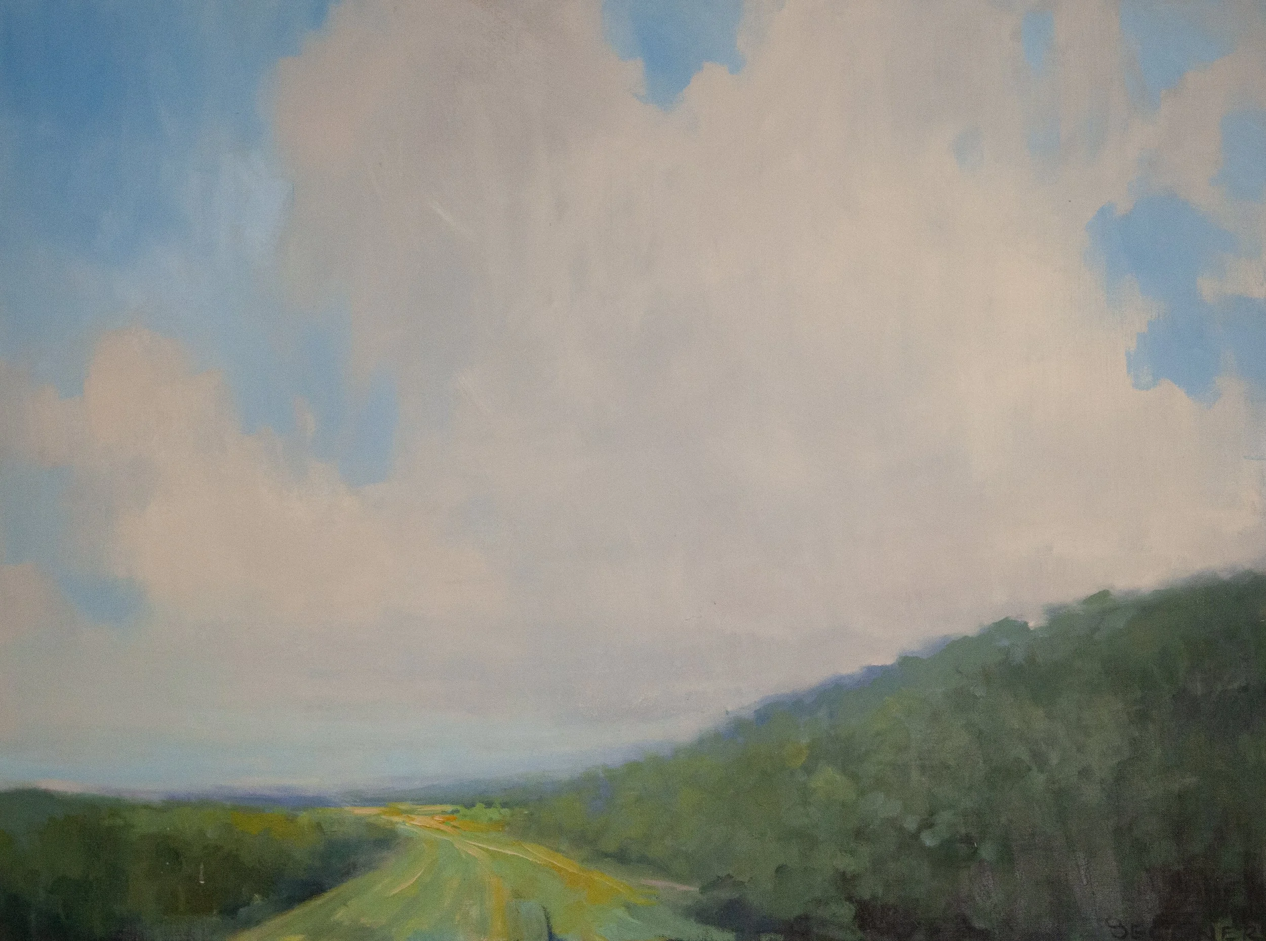 furrowed fields baptized by light