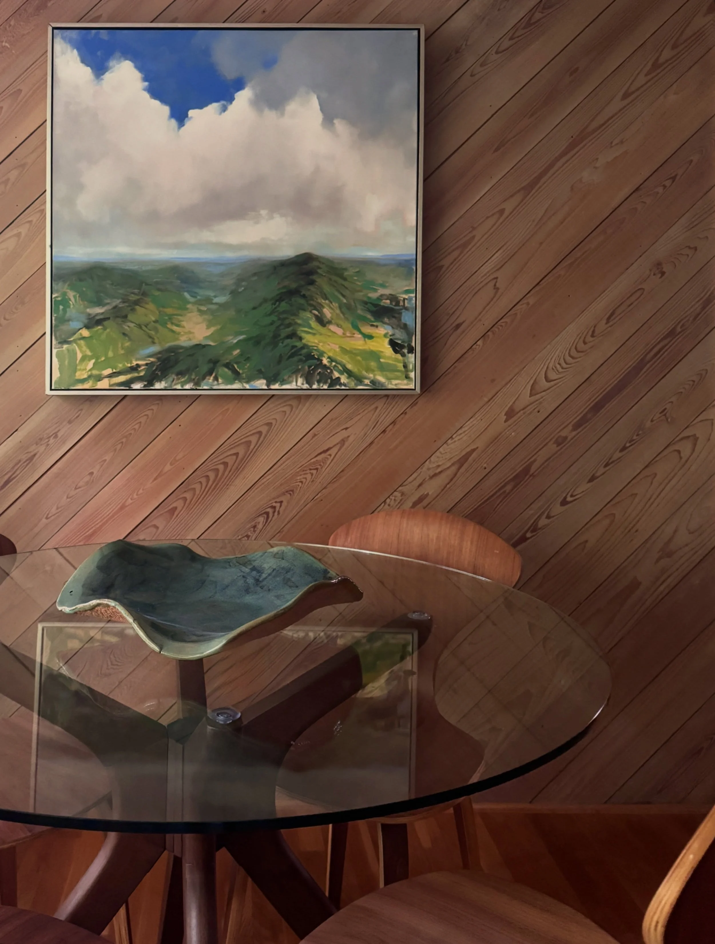 Sometimes your favorites make a trip back to live awhile on your own walls. This one is happy here in my breakfast room, but it&rsquo;s still looking for a permanent home. Framed and ready to hang. DM for details&hellip;
#oilpainting #blueridge #cont
