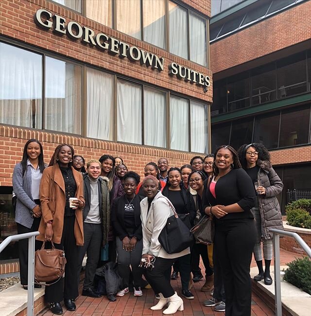 Stop 1 Complete✅. Thank you so much Georgetown Law School for hosting us this morning. We had an amazing time learning from the Georgetown Black Law School Association (BLSA) during our tour and panel. It was amazing to learn first hand about the Geo
