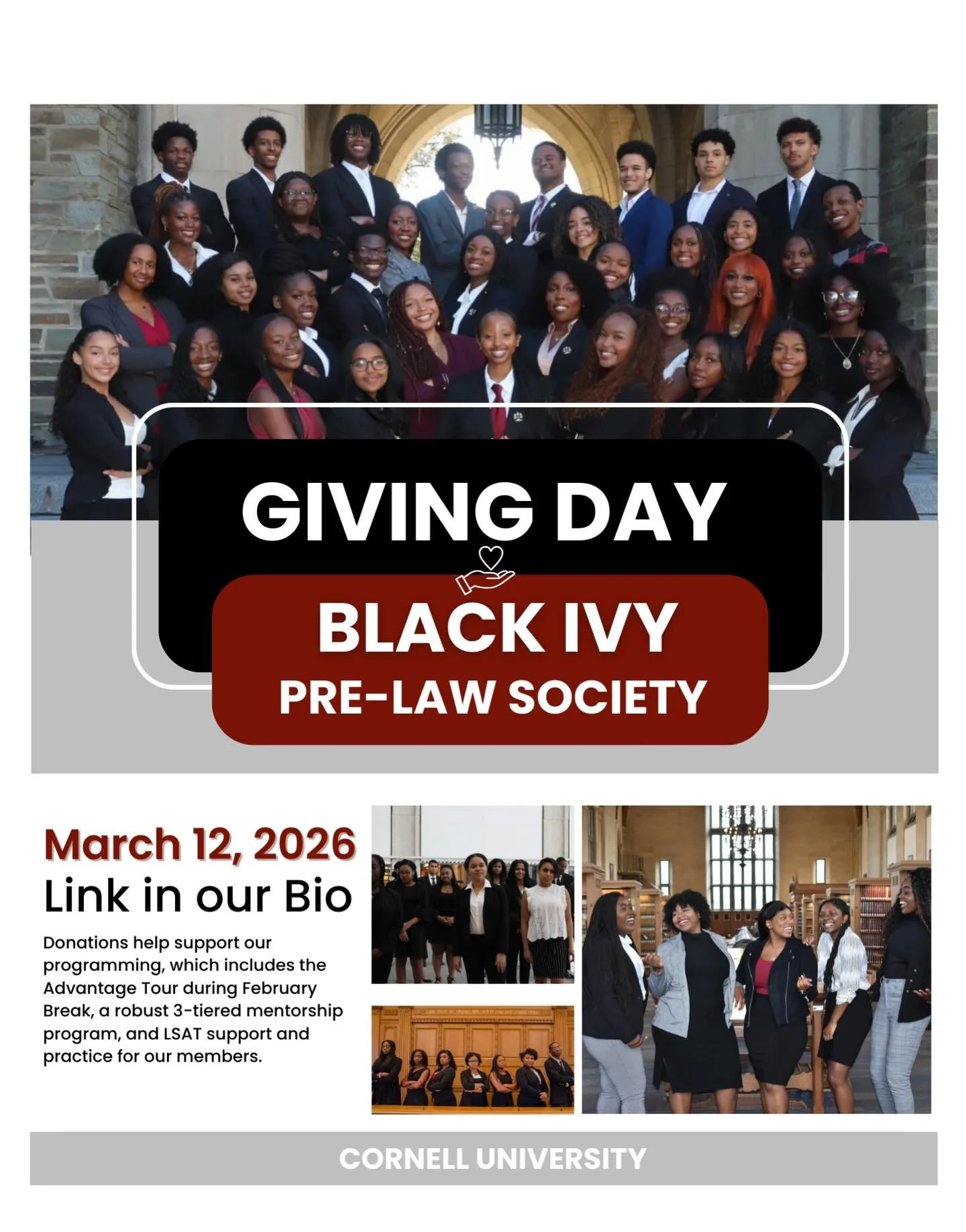 Cornell&rsquo;s Giving Day is TOMORROW! Support Black Ivy by donating via the link in our bio 📚 Any amount is appreciated.