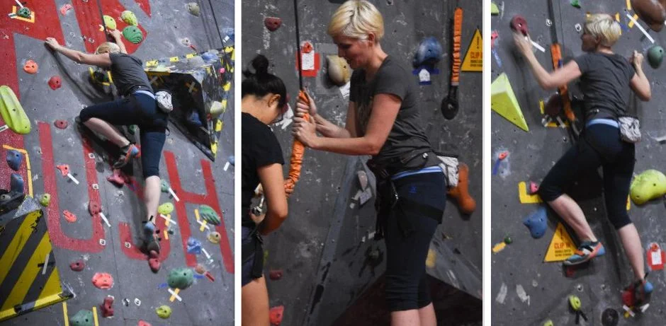 Jacqui showing, ooh, not a lot of fear of heights here