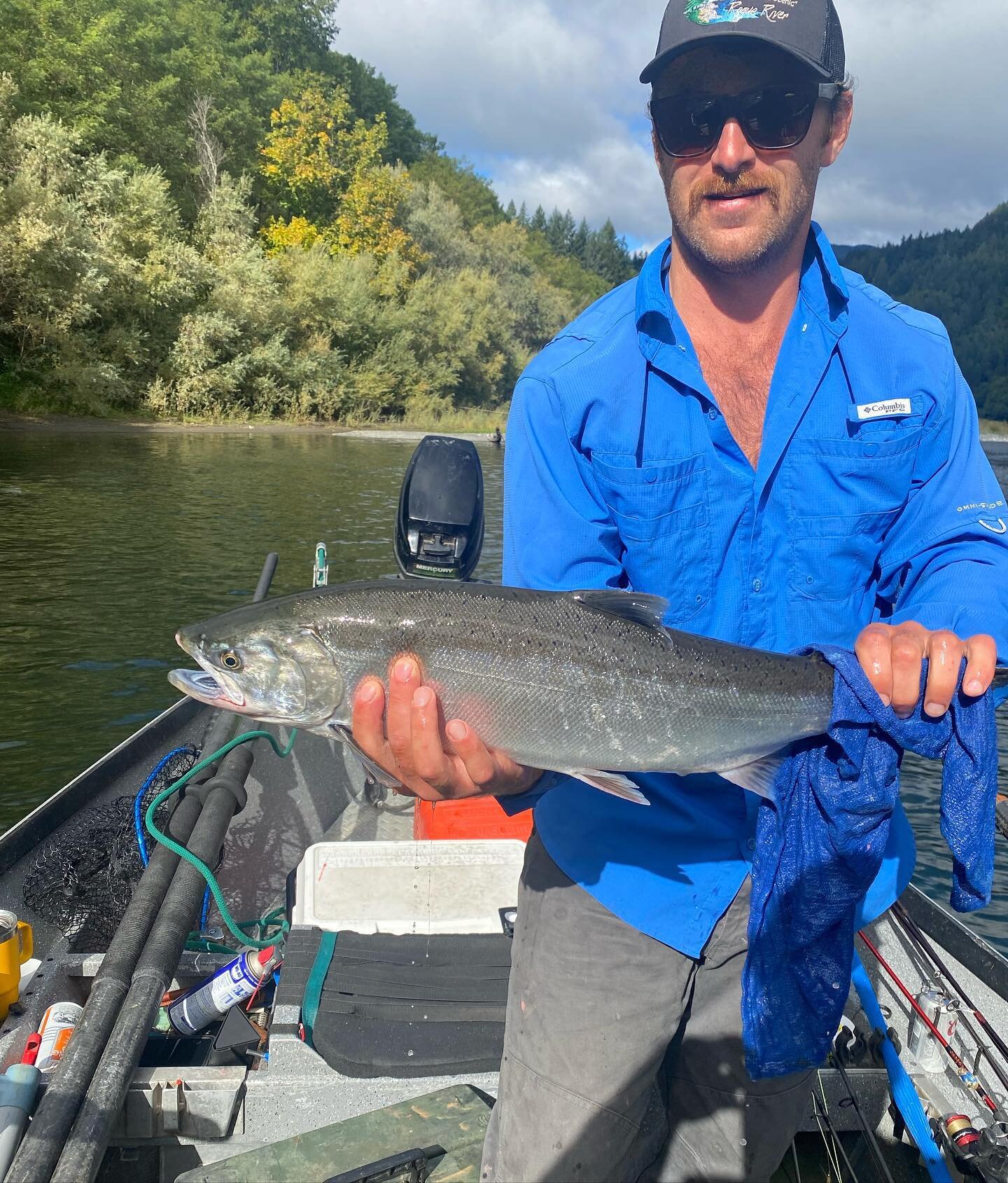 1 - Coho are here! 
2 - Kelsey Canyon 
3 - Chinook 
4 - The best dinner on the Rogue at Lucas Lodge 
5 - Captain Austin performing at Paradise Lodge 

Another trip of a lifetime with @noahs_wilderness_adventures_