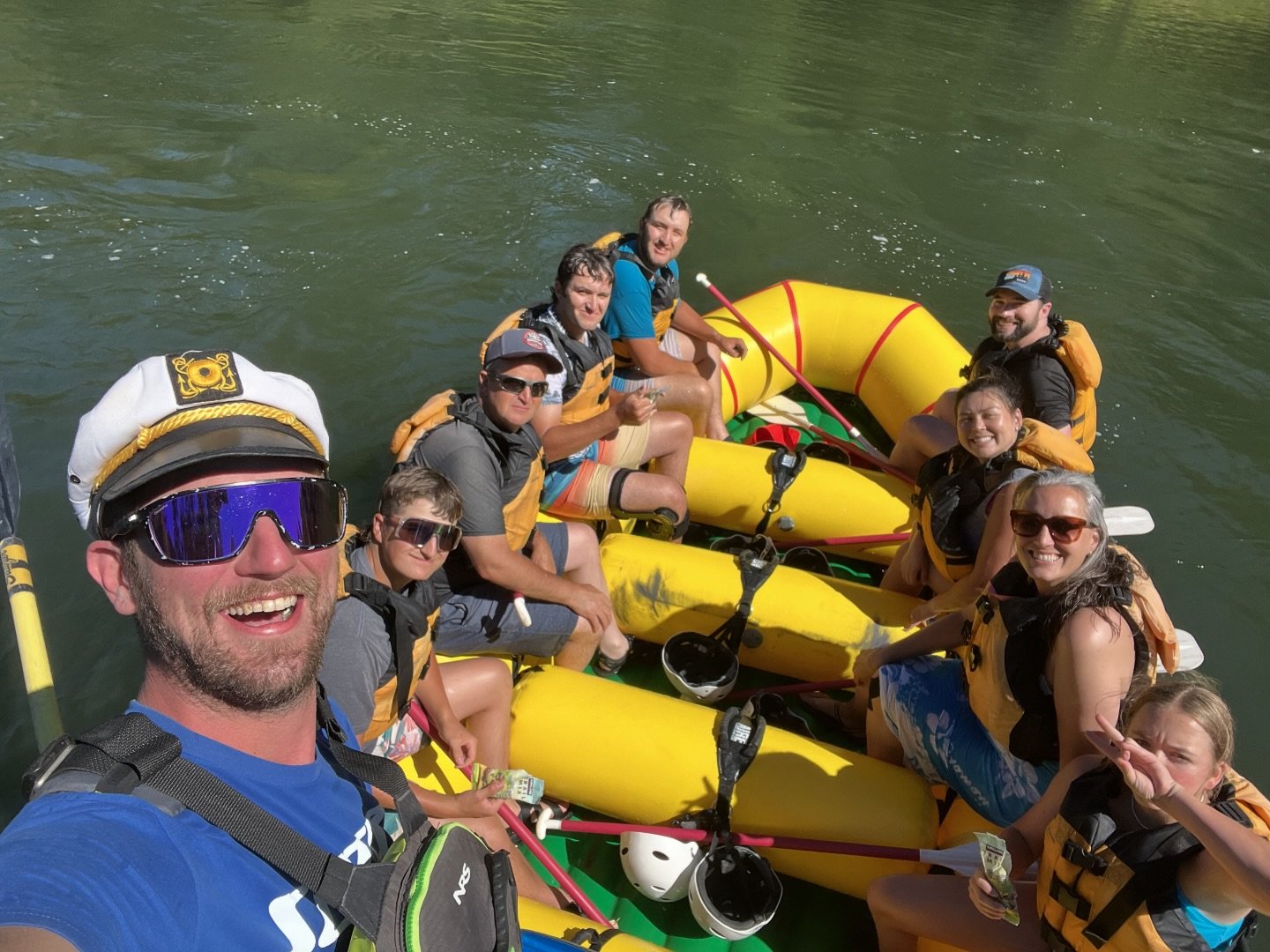 Captain Marsh showing new friends how we do it on the Rogue.