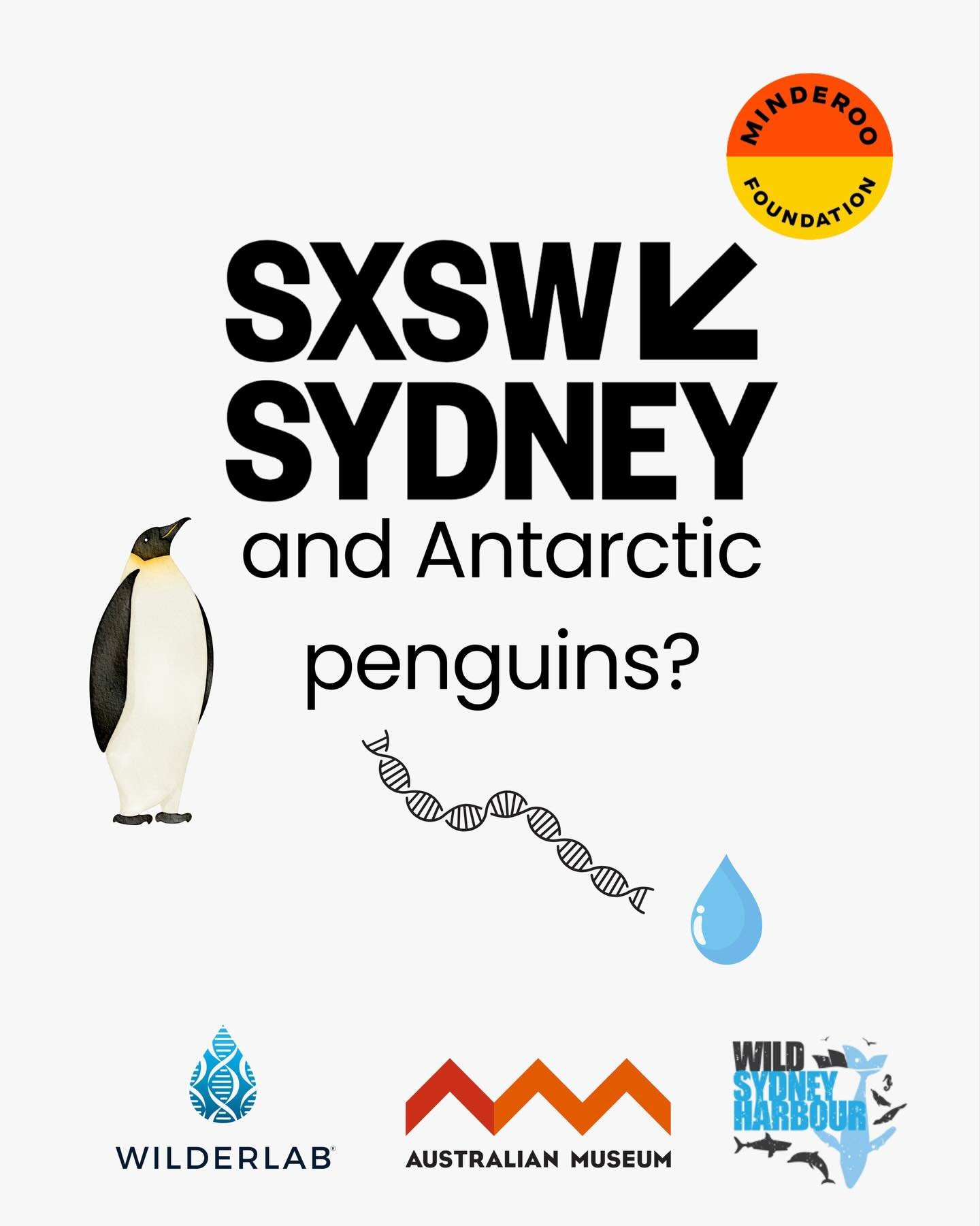 Happy Feet eDNA! - A few weeks back at @sxswsydney I attended the eDNA showcase.

@minderoofoundation&rsquo;s OceanOmics team partnered with
@wilderlabnz and @australianmuseum for a live
demo of the power of environmental DNA to uncover
biodiversity 