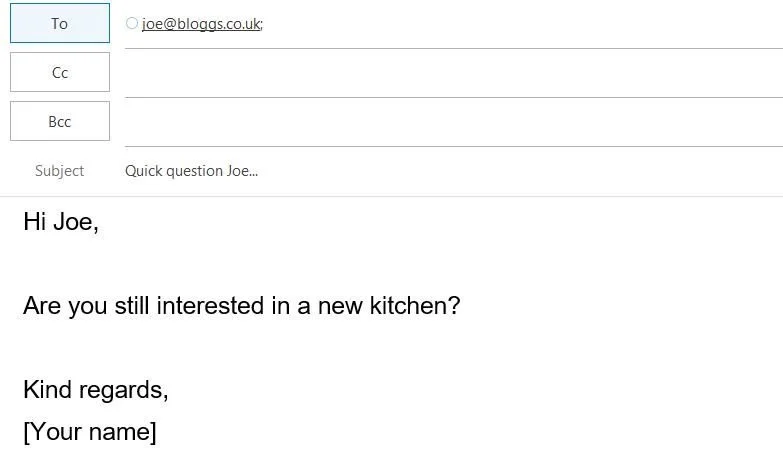 Quick way to kitchen enquiries this January