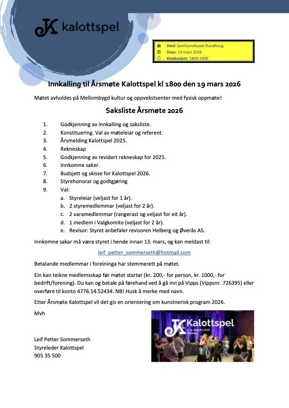 Årsmøte 2026 - 19. mars kl. 18.00