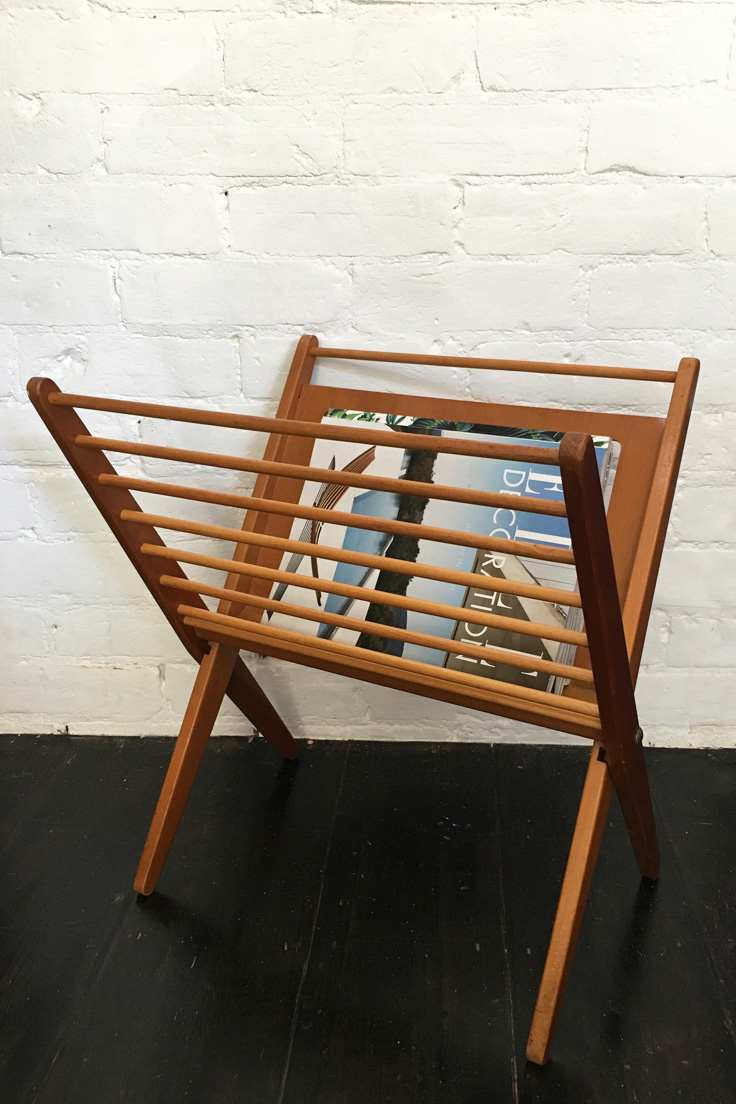 Vintage Wooden Magazine Rack