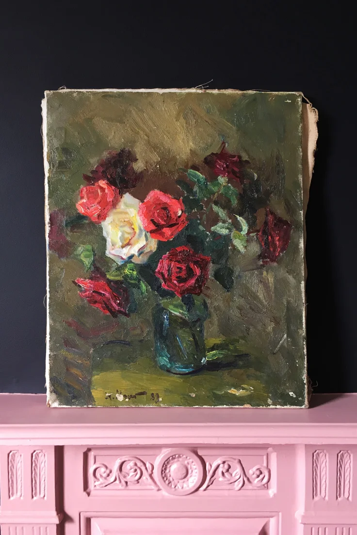 Vintage 'Roses' Oil Painting