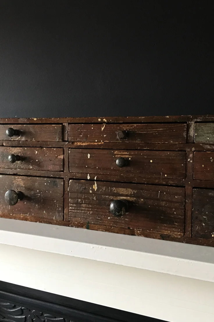 Vintage parts cabinet