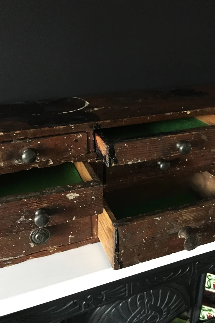 Vintage parts cabinet