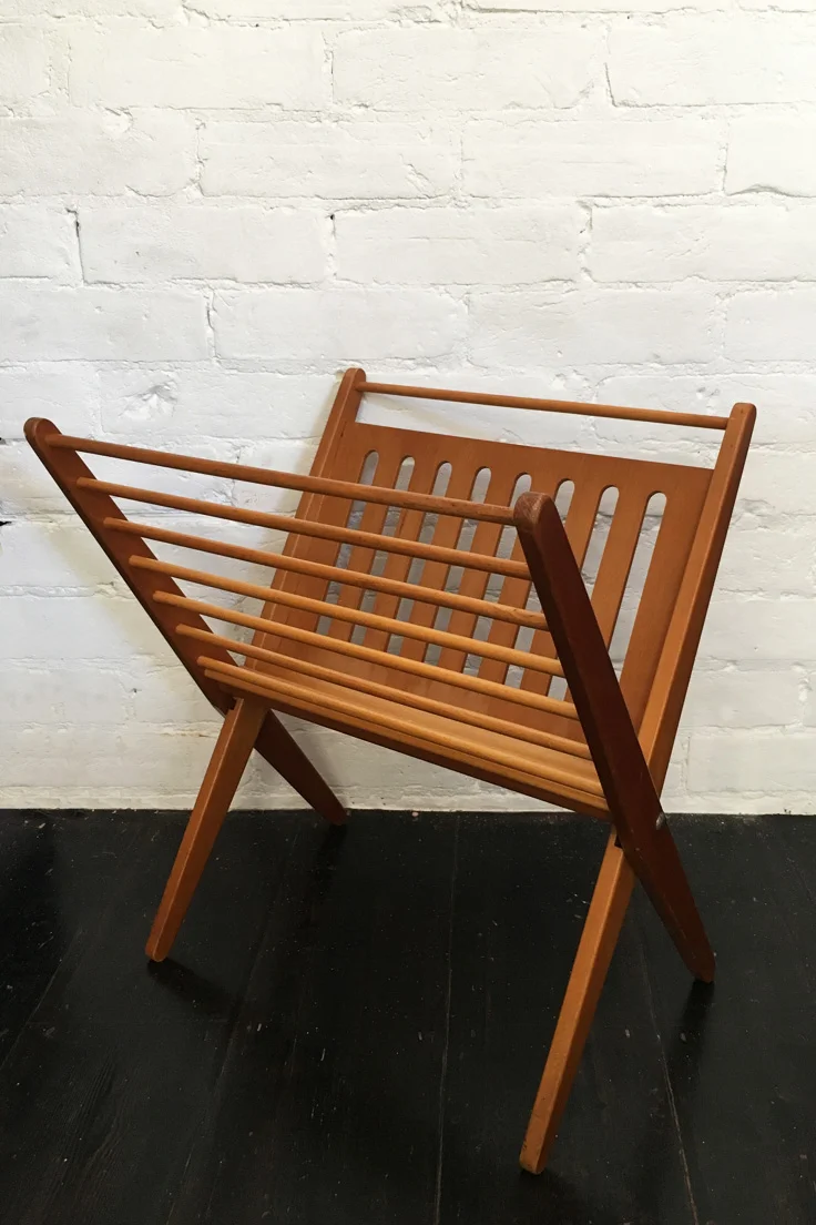 Vintage Wooden Magazine Rack
