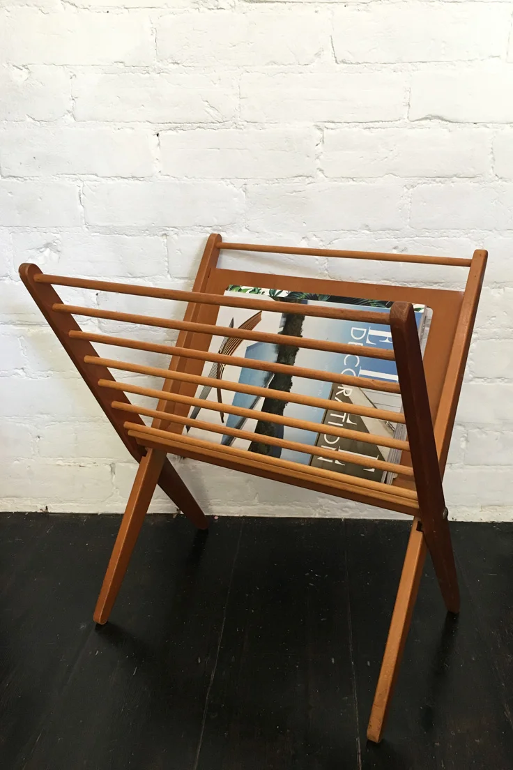 Vintage Wooden Magazine Rack