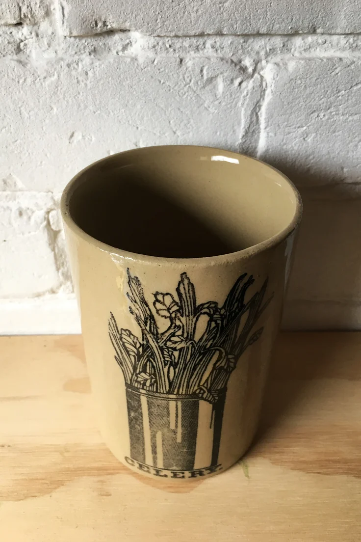 Vintage Stoneware Celery Pot
