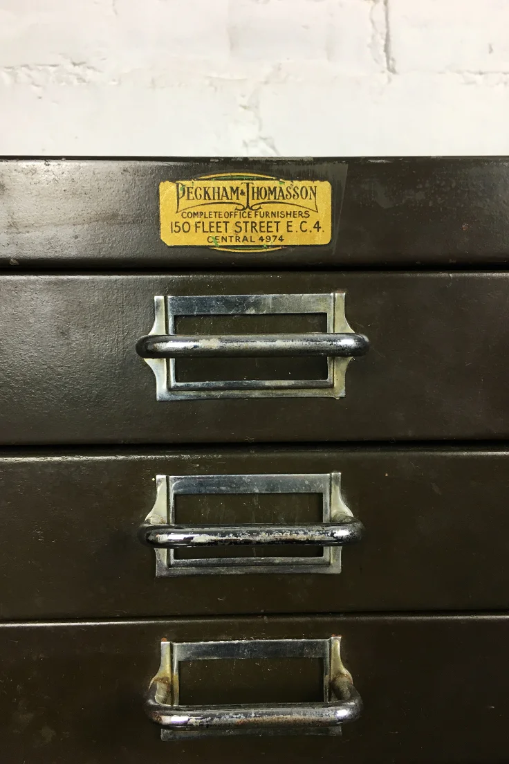 Vintage metal filing cabinet
