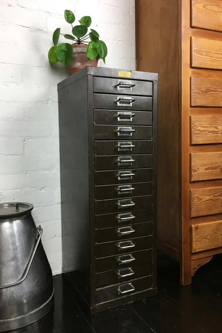 Vintage metal filing cabinet