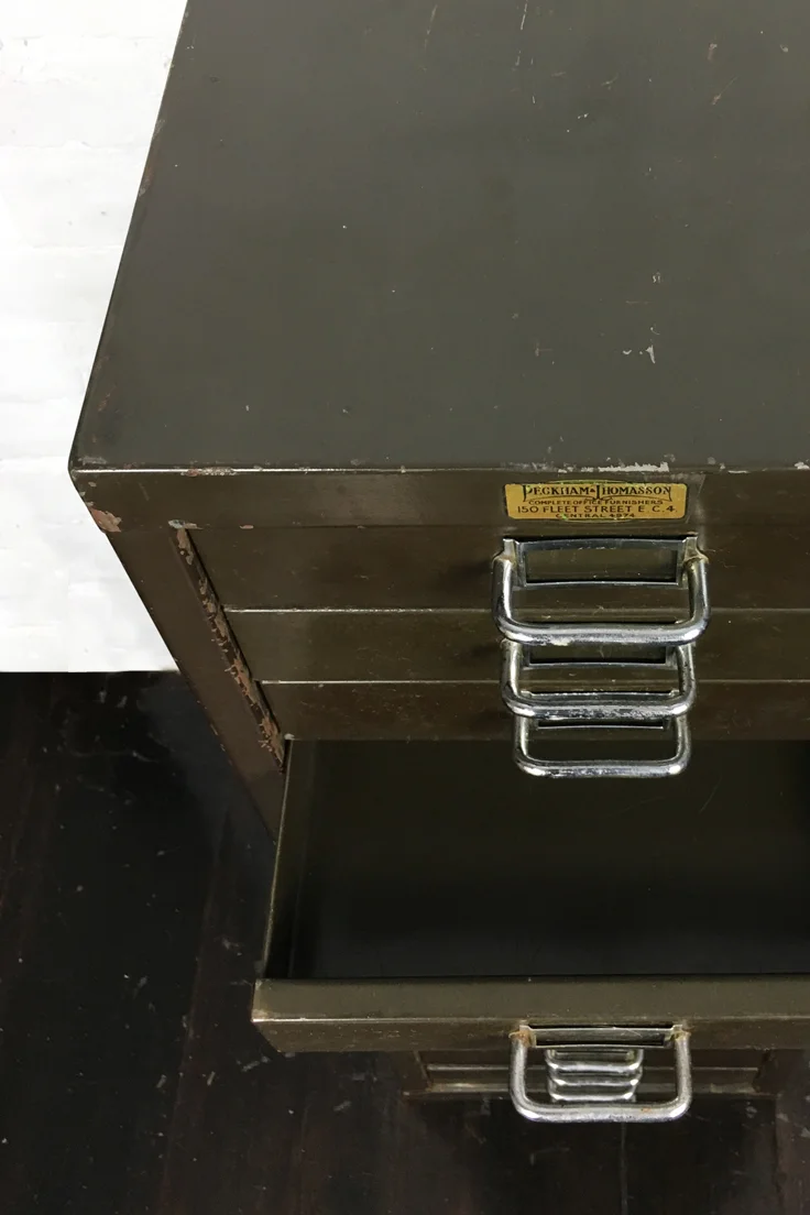 Vintage metal filing cabinet