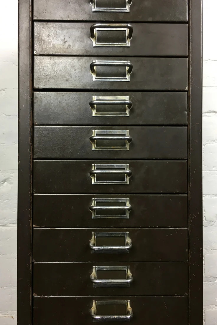 Vintage metal filing cabinet